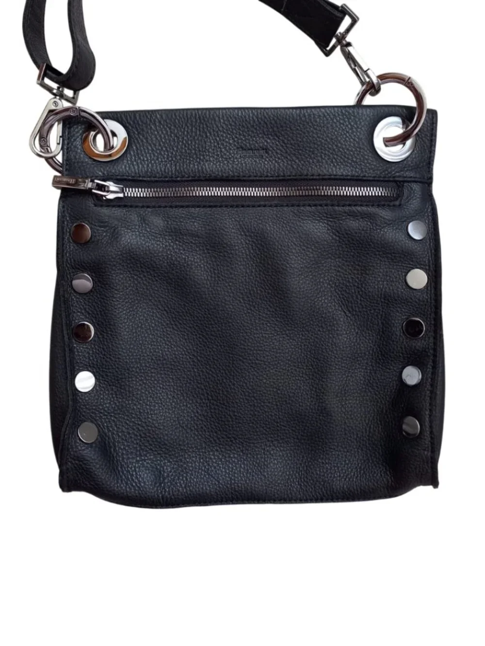 Hammitt Los Angeles Tony Small Black Leather Crossbody Bag - Silver Rivets
